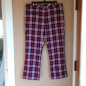 OAT New York Plaid Fall Crop Checkered Straight leg Pants New Tags Size 30